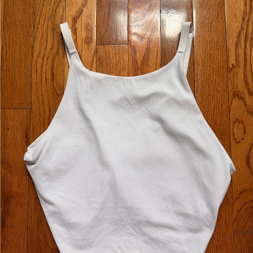 Athleta White High-Neck Crop Tank